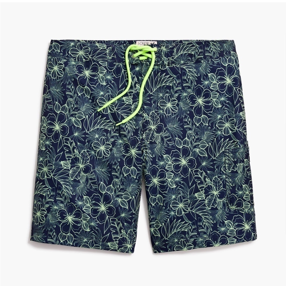 JCrew Navy and grew. Floral Swim Shorts size 31
